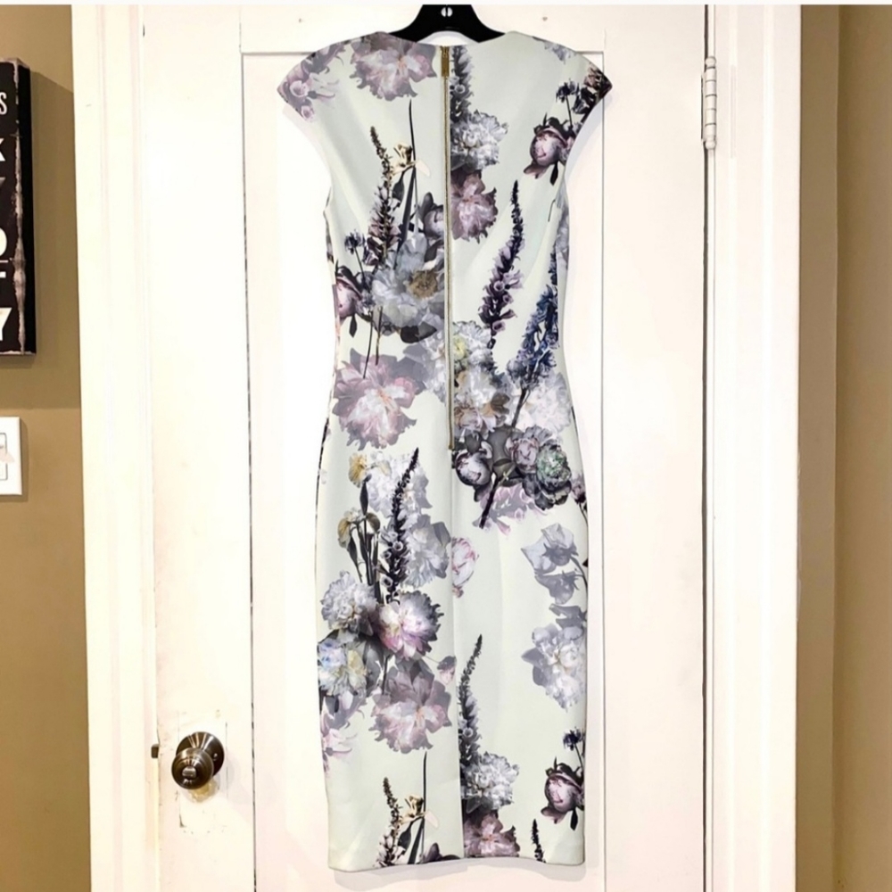 Ted Baker White Floral Cap-Sleeve Midi Dress - Picture 3 of 3